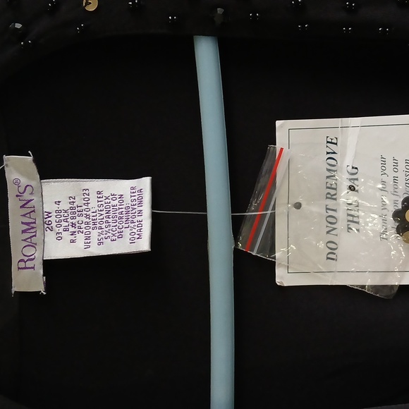 Roamans Black Sequin Women's Jacket Size 26W - Picture 3 of 7